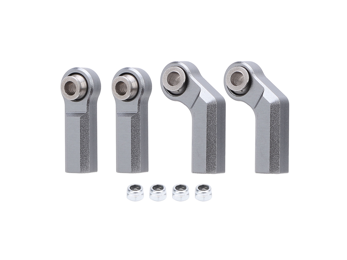 4 Rótulas Para Coche Rc 1/10 M4 De Rosca Recta, Metal, 7,0 Mm, Curvas Y Rectas, Color Titanio.