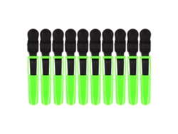 10pcs Pinzas De Pelo Antideslizantes Para Corte Y Peinado Con Dientes (verde)