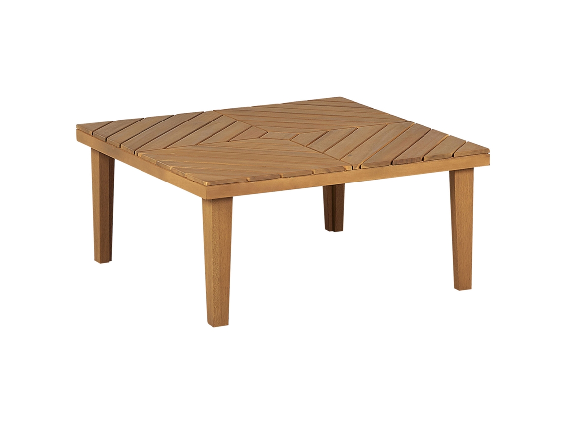 Mesa de exterior BELIANI Baratti de Madera de acacia Madera clara 70x70x33