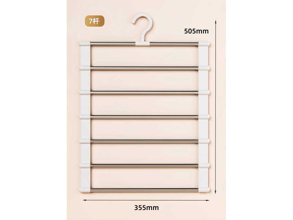 Rack Para Calças De Aço Inoxidável De 6 Camadas Dobrável Cabide Mágico Que Economiza Espaço 