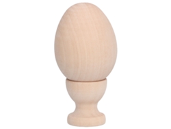 Huevo De Pascua De Madera Sin Pintar Con Soporte Para Decoración Diy Manualidades Elipse Falso