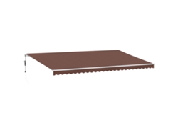 Maison Exclusive - Toldo Retráctil Automático Con Luces Led Marrón 600x350 Cm