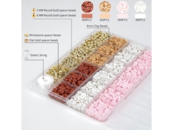 Kit para hacer cuentas de arcilla con 3000 piezas, joyería con cuentas doradas, manualidades DIY, serie Café Mocha, modelo 4. Yunzii