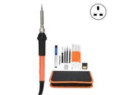 Juego De Soldadores Eléctricos Ajustables De 60 W, 200-450 ℃, 20 Piezas, Herramientas De Soldadura, Enchufe Británico, Ac220v