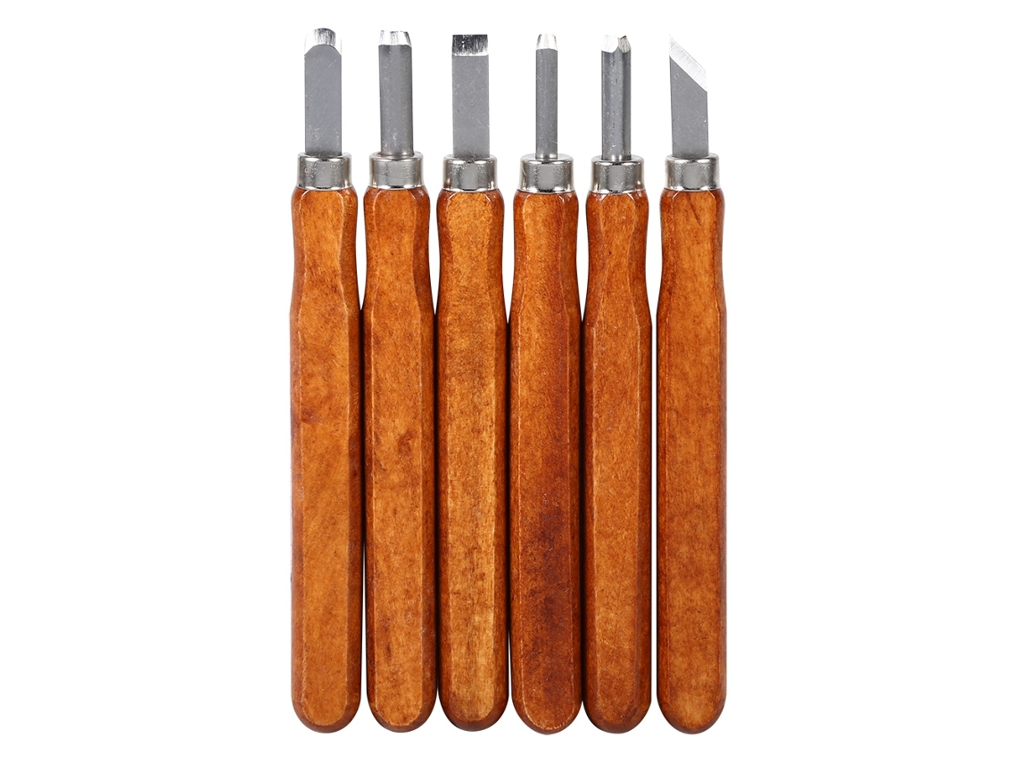 Juego De 6 Herramientas De Acero Al Carbono Con Mangos Para Tallar Madera, Ideales Para Bricolaje Y Escultura.