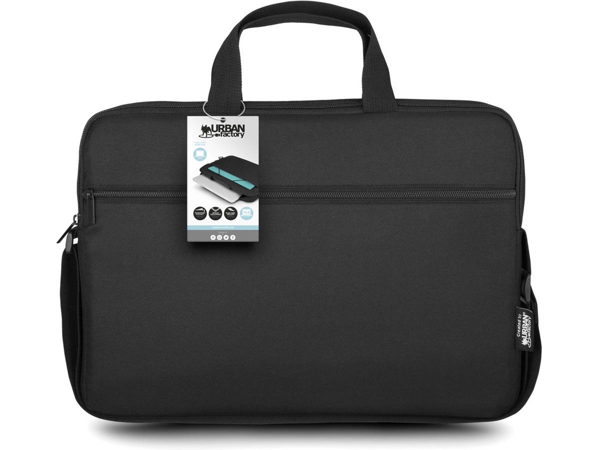 Maletín URBAN FACTORY Nylee (Universal - 15.6'' - Negro)