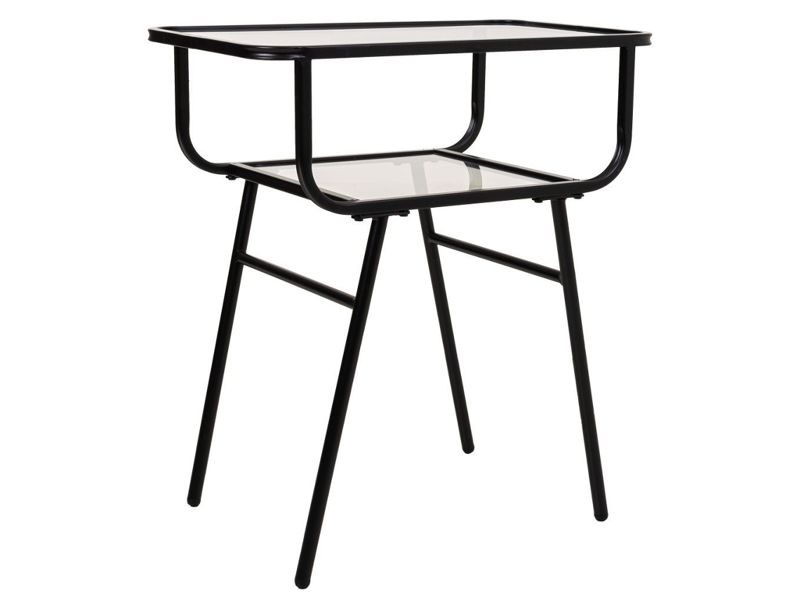 Mesita de Noche WANDERLUST DECO (Hierro - Negro - 60 x 35 x 65,5 cm)