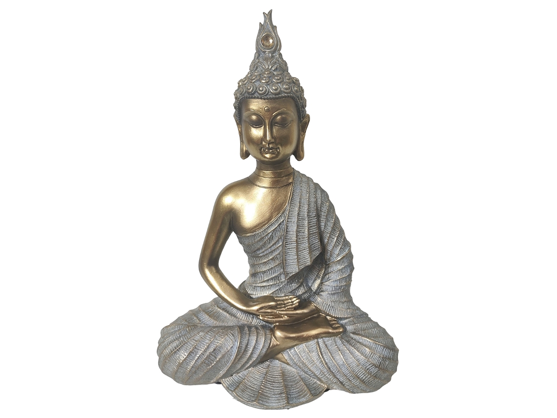 ORIGEN Home Decor Buda Budas Figura de Buda Gris 27x19x10cm BY SIGRIS