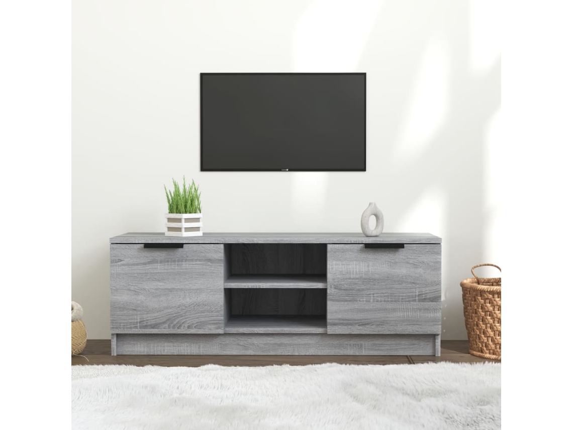 Mueble P/ Armario Tv 102X35X36,5 Cm Madera Procesada Gris Sonoma