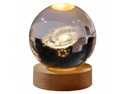 VYLARA Luz Noturna De Cristal Do Sistema Solar, Bola De Cristal Galáctico 3d De Alta Qualidade Gravada A Laser, Material De Cristal K9 Para Decoração Com Tem