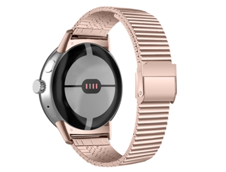 Correa de acero inoxidable ajustable con hebillas dobles para Google Pixel Watch - oro rosado