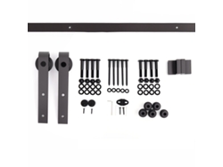 Kit De Herrajes Para Puerta Corredera De Madera, Riel De 200 Cm, Acero Al Carbono Marrón.