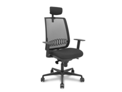 Silla De Oficina Alares Con Mecanismo Sincro Tapizada Con Tela Color Negro. Equipada Con Lumbar 1d, Brazos 1d, Cabecero 2d Y Ruedas 65mm Nailon