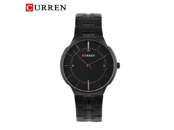 Reloj De Pulsera Para Hombres Curren De Acero Impermeable Casual De Cuarzo Negro