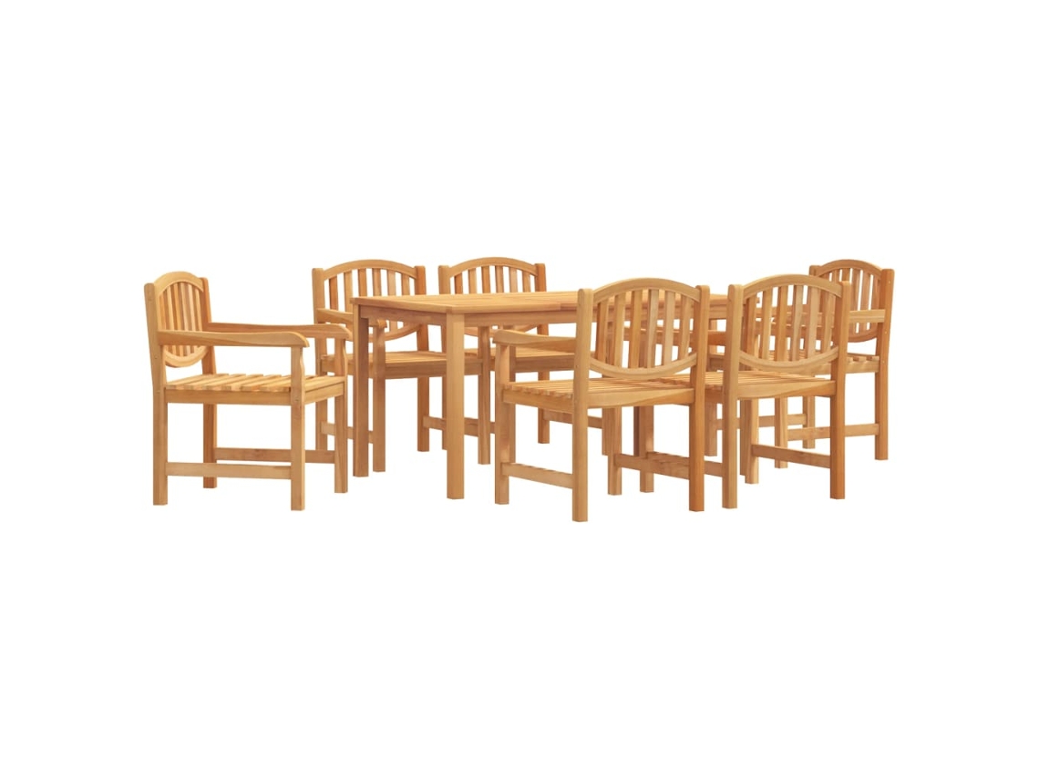 Conjunto 7 Juego De Comedor Para Jardín VIDAXL Marrón Madera