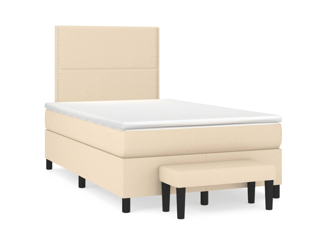 Maison Exclusive - Cama Box Spring Con Colchón Tela Color Crema 120x200 Cm