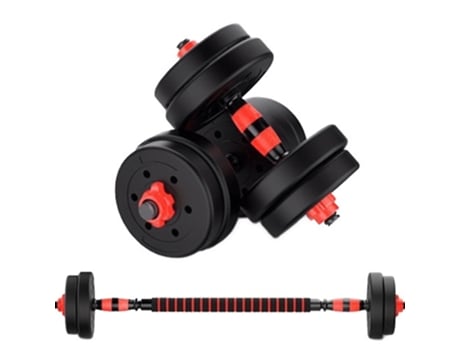 ForzaFit Juego de Mancuernas 15kg - Juego de Mancuernas - Barra Barra con Pesas - Barra Fitness - Negro