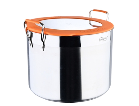 Olla con Tapa SAN IGNACIO Vidrio Acero Inoxidable Ø 28 cm 12 L Negro Gris Acero