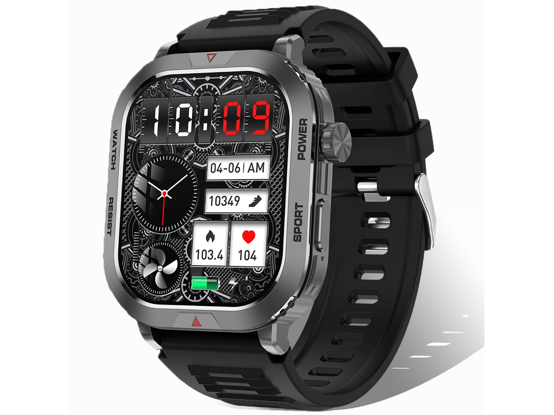 (negro) Reloj Inteligente Para Hombre Con Llamadas Bluetooth, Monitoreo De Frecuencia Cardíaca Y Funciones De Podómetro.