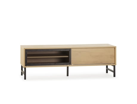Mueble TV Isis 2 Puertas Color Roble y Metal Negro 120 cm VS VENTA-STOCK