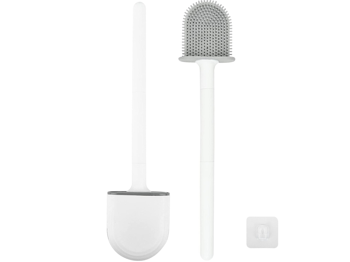 Escobilla de baño con soporte Juego de escobilla de baño de TPU Jortmrd