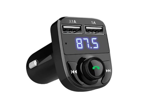 Coche Inalámbrico Bluetooth Transmisor FM Reproductor de MP3 USB Coche Cargador rápido Radio Receptor de coche (Negro) BISBISOUS