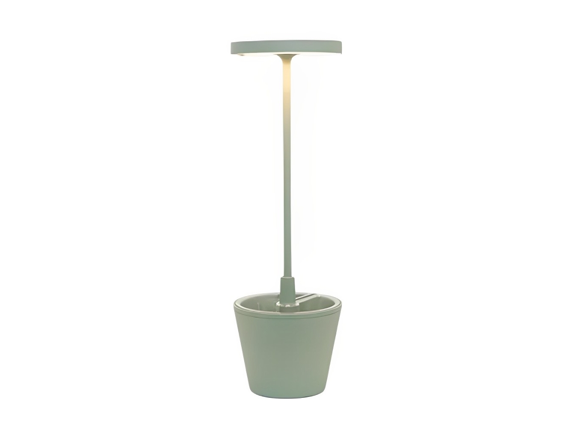Lámpara De Mesa Led Recargable Y Regulable Poldina Reverso Sage Green Con Duración De Batería De Hasta 12 Horas. Ip65 Para Exteriores