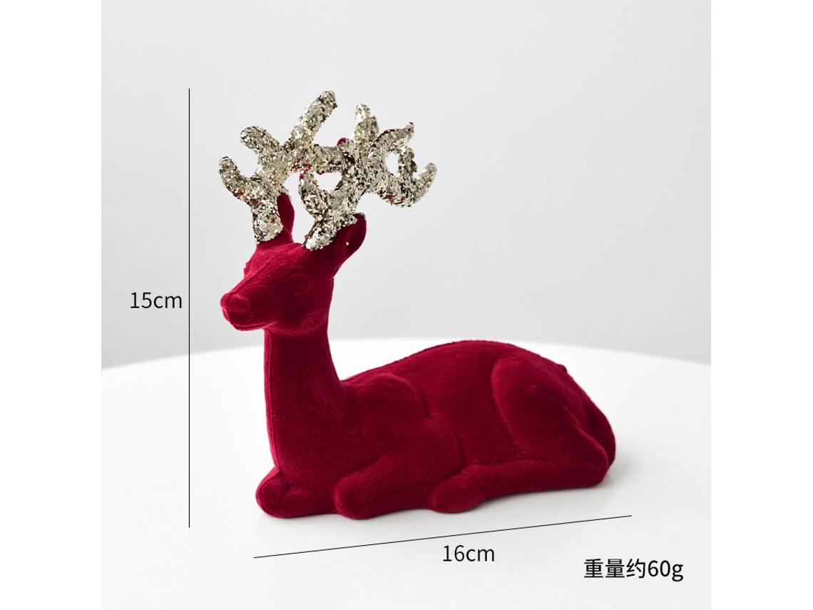 Nuevos adornos navideños con un delicado diseño de renos en tonos vino, perfectos para decorar árboles de Navidad y otros adornos. 16g Yunzii