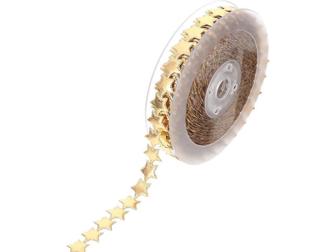 2026altiro-lazo Con Borde De Estrella Dorada Para Decoraciones De Navidad, Cumpleaños, Bodas Y Fiestas.