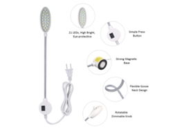 2026-luz Led Para Máquina De Coser Ac110-250v 1w 21leds, Regulable Con Mando Rotatorio, Cuello De Ganso Flexible, Base Fija, Fácil Instalación