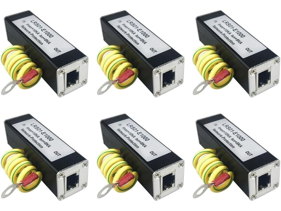 Protector De Red 6x Poe 1000m, Protector Contra Sobretensiones Para Cámaras De Monitor, Rj45 Gigabit Ethernet
