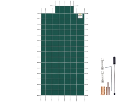Cubierta rectangular de seguridad para piscina, sección de paso verde, 4x8 pies, invierno al aire libre VEVOR