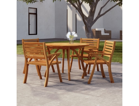 Mesa De Jardín VIDAXL Marrón Madera de acacia (110x110x75 cm)