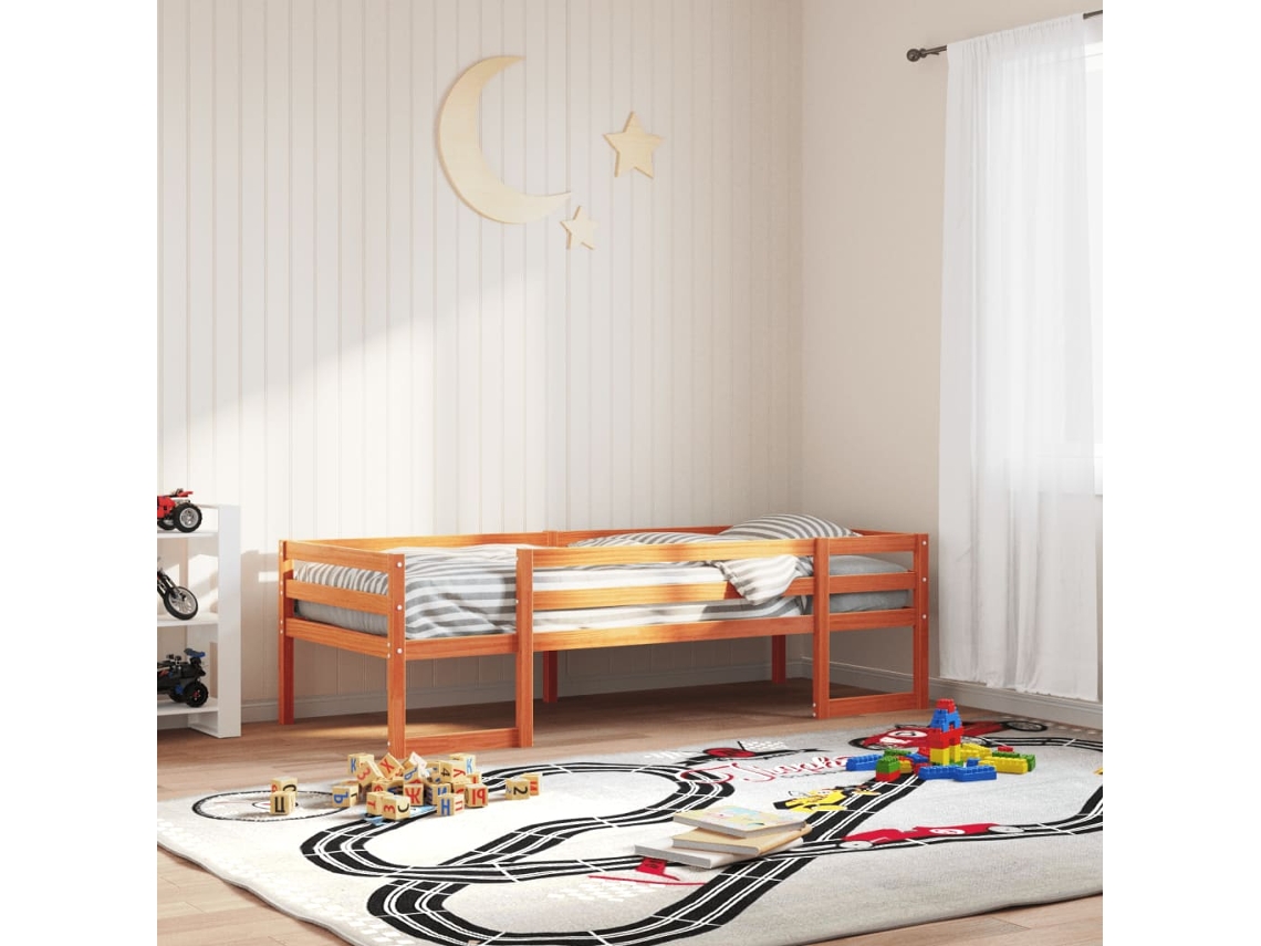 Estructura De Cama Para Niños Madera De Pino Marrón 90x190 Cm