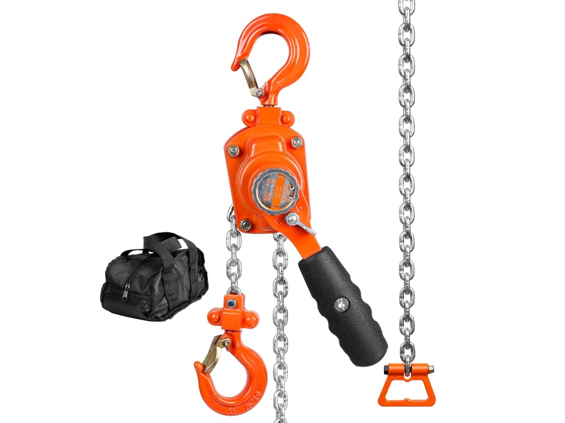 Polipasto manual compacto de 0,25 t con cadena G80 y gancho giratorio de 360° Tekmaquinas