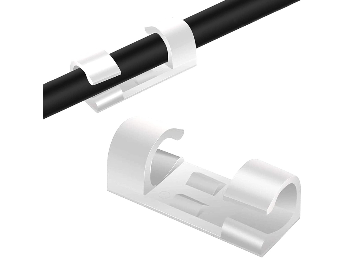Pack 20 Grapas Clip Autoadhesivo Organizador Para Cable Ø 8mm LEDKIA
