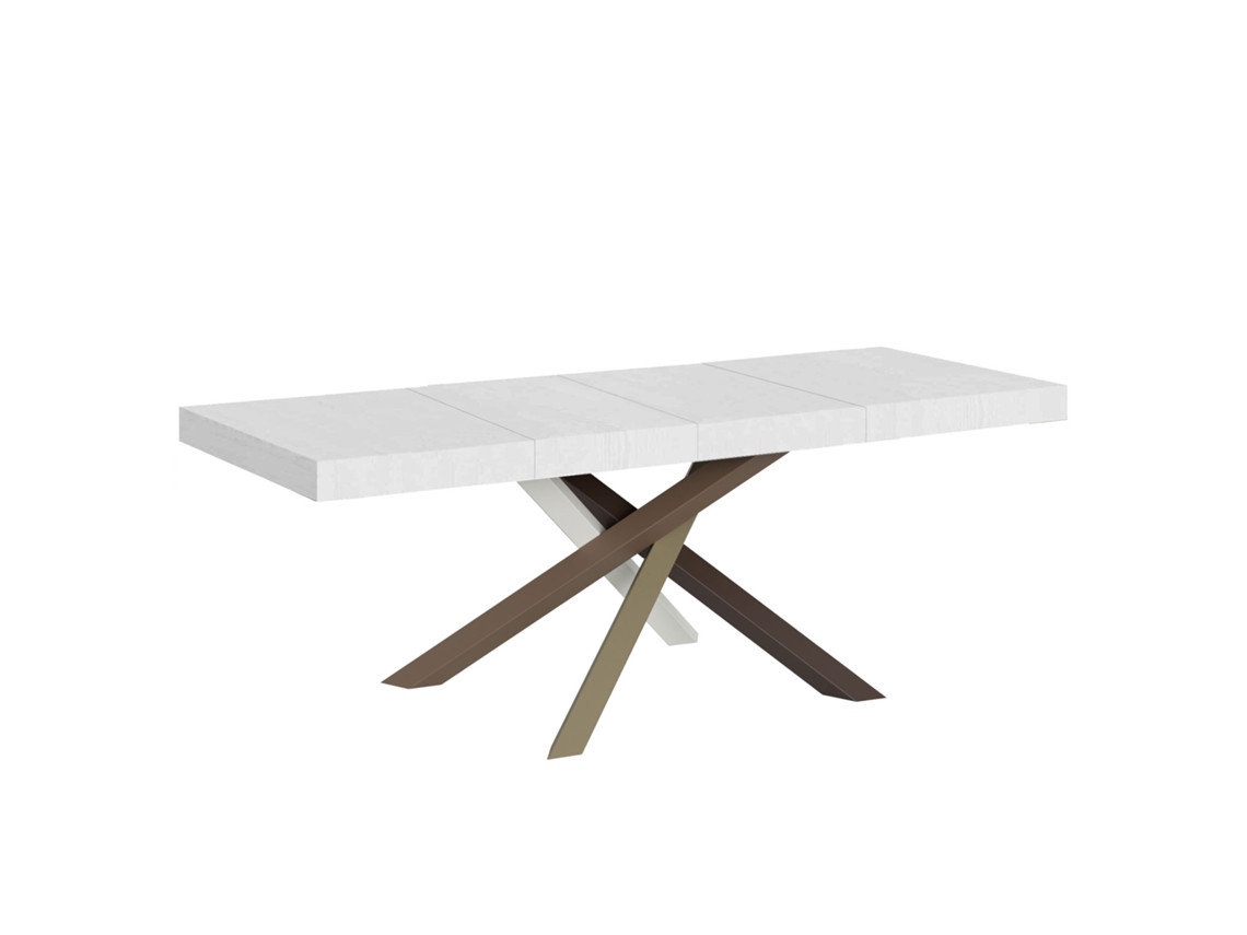 Mesa extensible 90x180/284 cm Volantis Premium Fresno Blanco estructura multicolor 4/C ITAMOBY