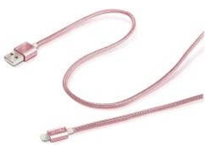 Cable CELLY USBLIGHTTEXRG USB A Lightning Rosa