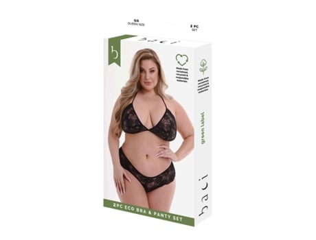 Conjunto de Lencería BACI LINGERIE Bra & Panty (Negro - Queen)