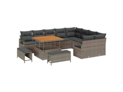 Maison Exclusive - Conjunto De Sofá De Jardín Con Cojín Con Almohada 12 Pcs Gris