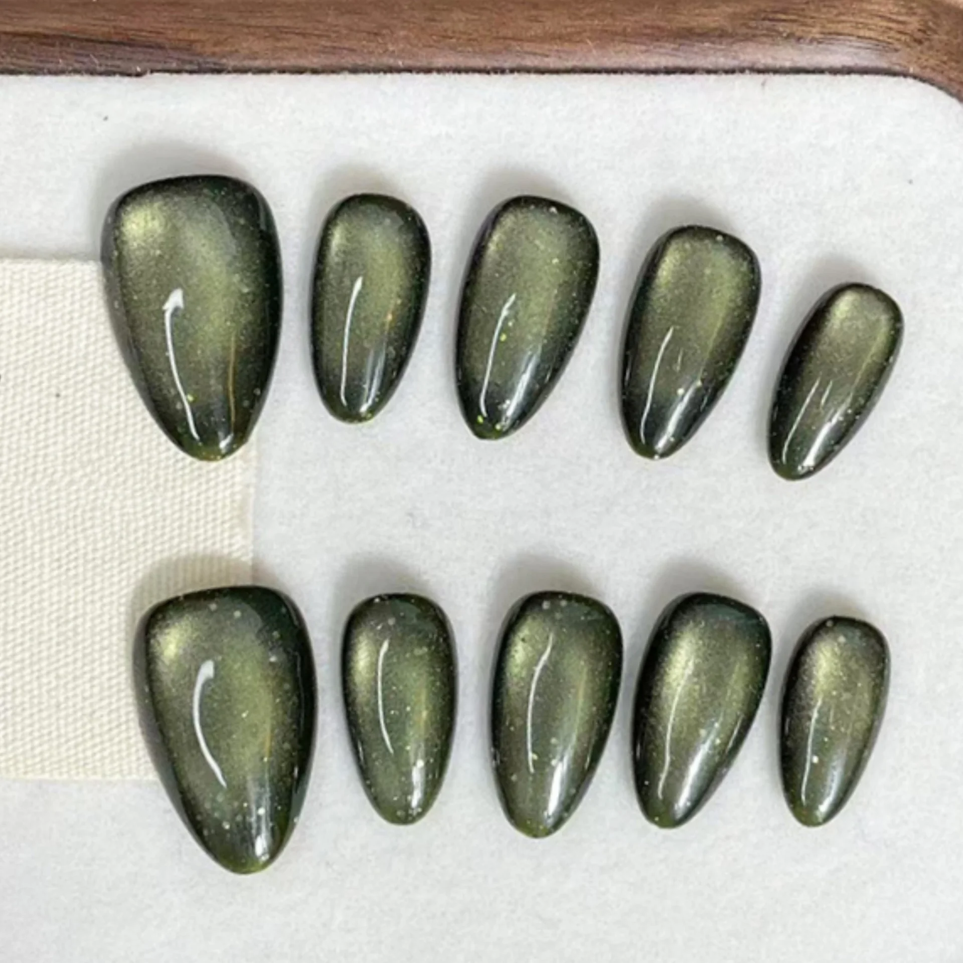 (2187-xs) Paquete De 10 Pegatinas Para Uñas Hechas A Mano, Tipo Prensa, Material Acrílico.