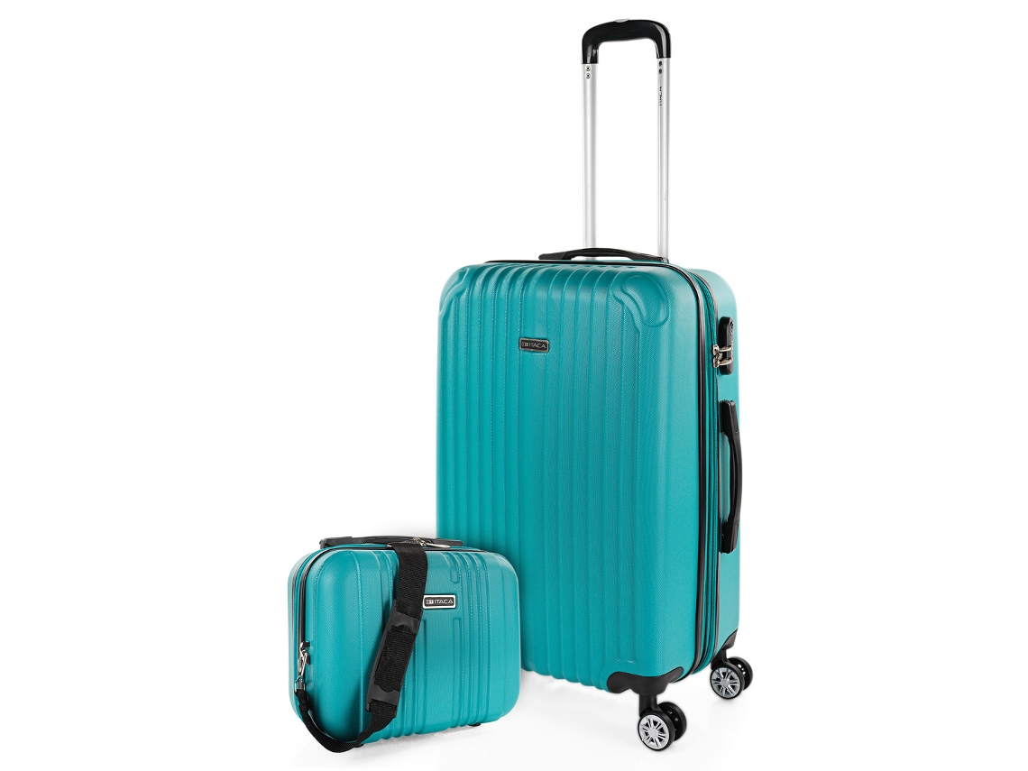 Maleta Abs Mediana ITACA Sevron verde menta (41X66x27 Cm - 85L)