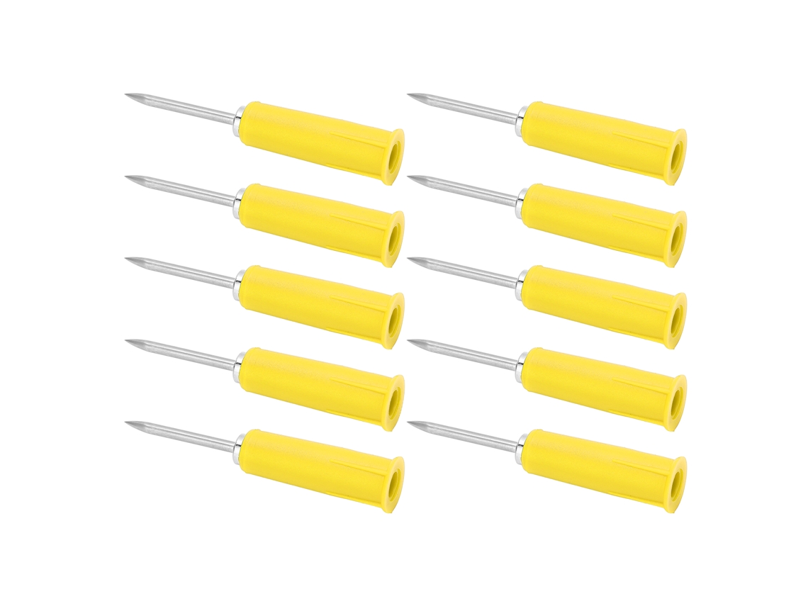 10pcs Sonda De Perforación De Cable Con Pines De Aislamiento De 2mm A 4mm Para Multímetro, Probeta De Poder Y Sonda Posterior, Amarillo