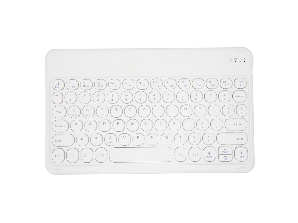 Teclado inalámbrico ultrafino con teclas redondas de estilo retro.
