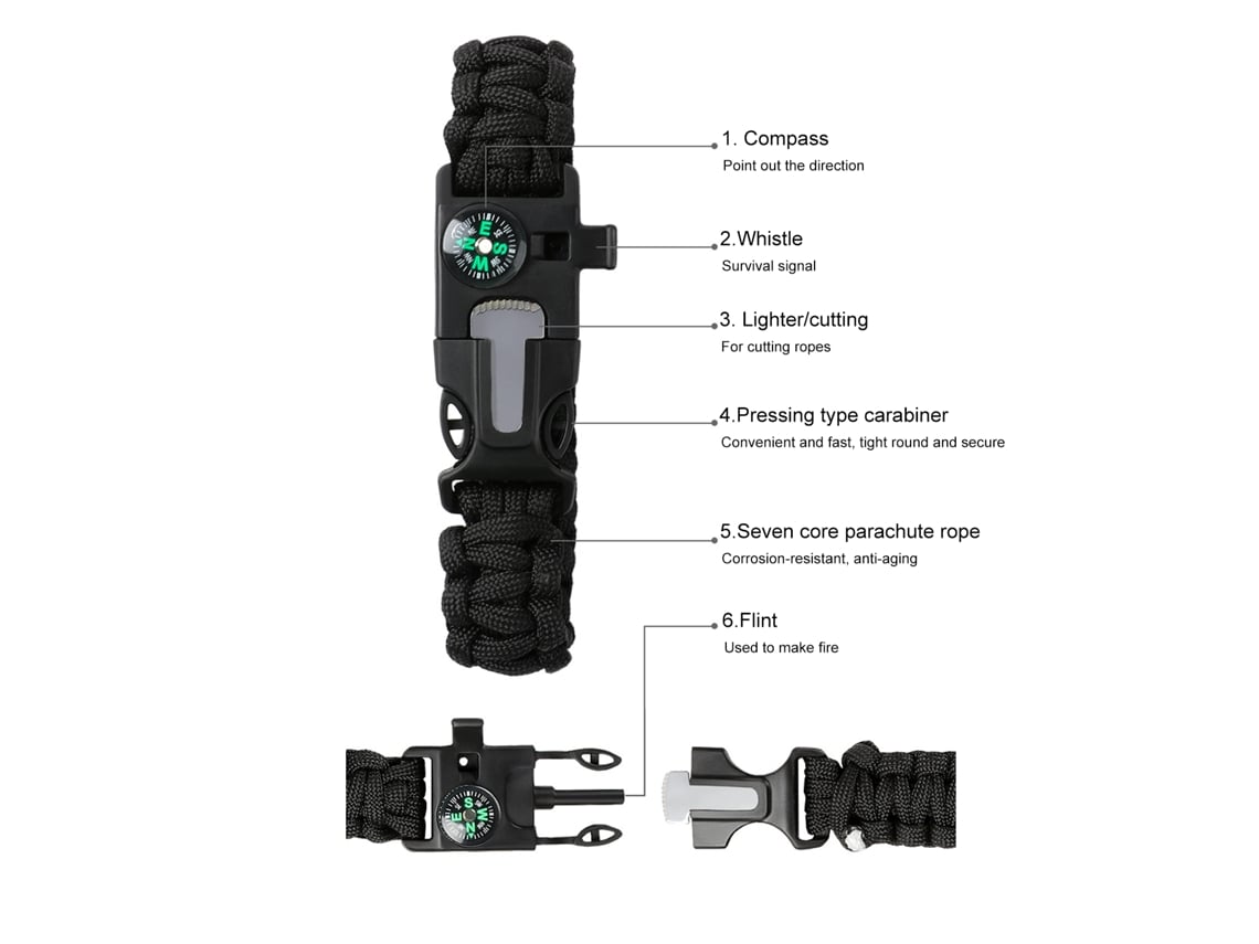 Pulsera de repuesto multifuncional ajustable Baoj para uso en exteriores