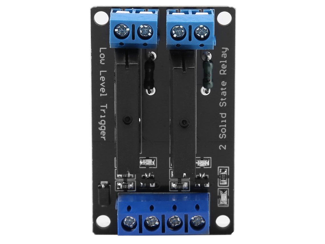 Módulo De Relé De Estado Sólido, 2 Canales, Activación Por Nivel Bajo, 5v-250v, 2a Con Fusible.