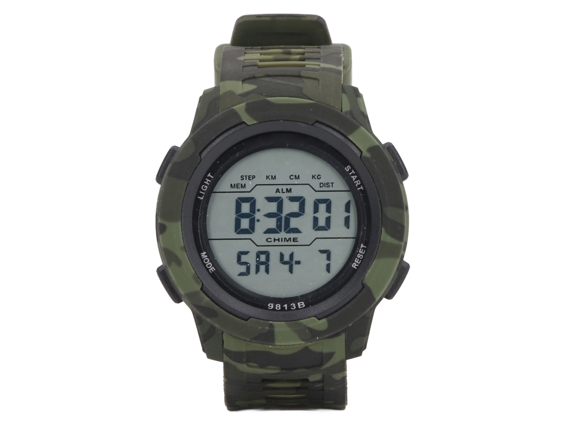Reloj Deportivo Digital De Camuflaje Para Hombre, Resistente Al Agua Hasta 50 M Con Luz Led.