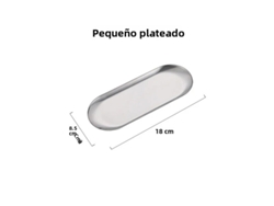 (plata S) Plato De Acero Inoxidable, Apto Para Postres Y Snacks, Viene Con Cubiertos.