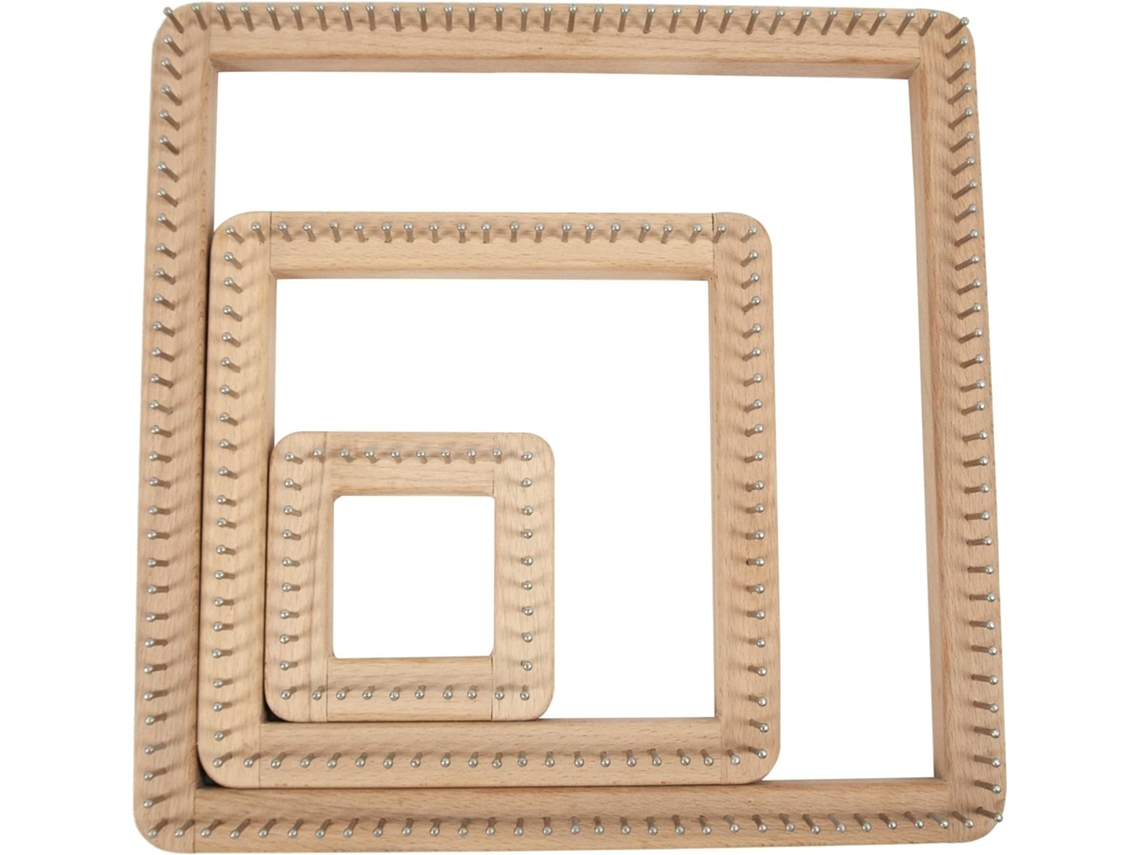 - Tablero De Madera Cuadrado Para Tejer Alfombras Y Bufandas Hechas A Mano.