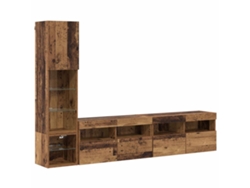 Maison Exclusive - Unidad De Pared Para Tv 4 Pcs Madera Vieja Madera De Ingeniería